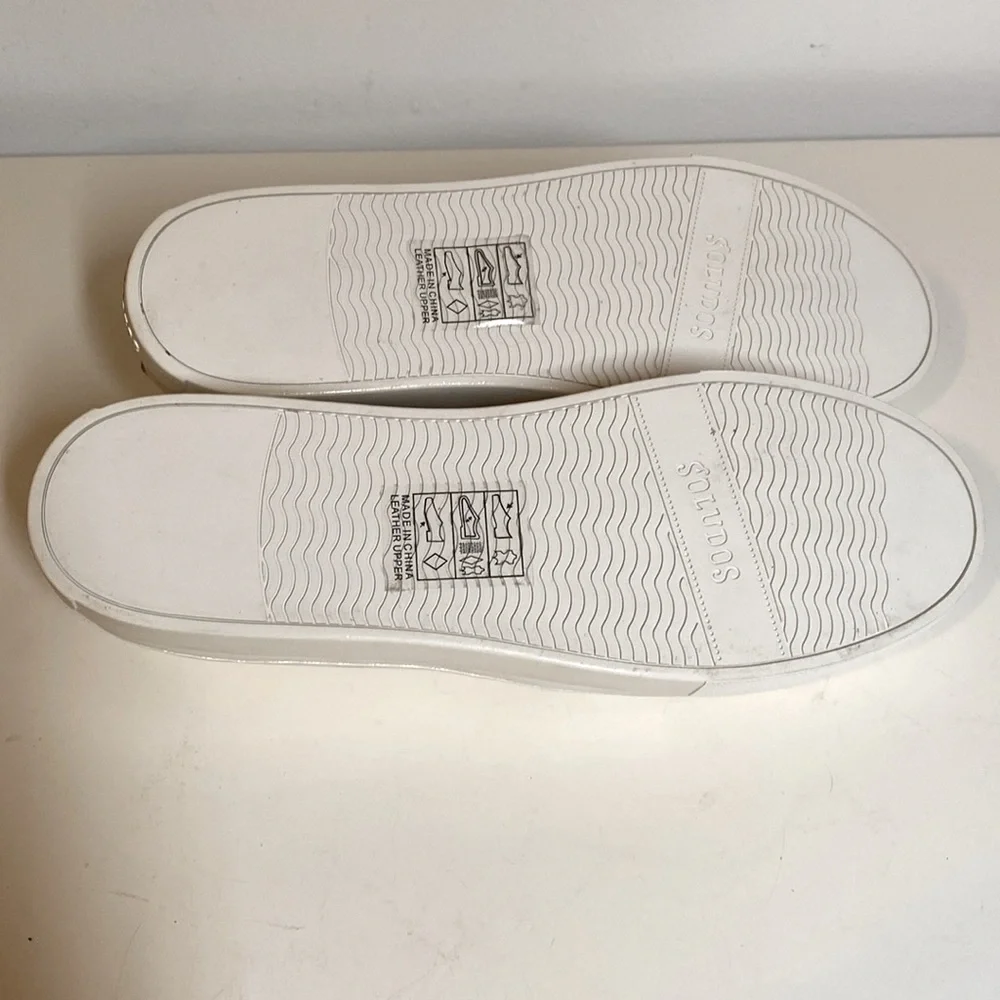 Soludos White Leather Slip-On Sneakers Size 8.5 NWOT - Picture 4 of 6